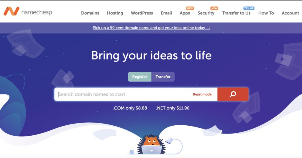 Namecheap Homepage