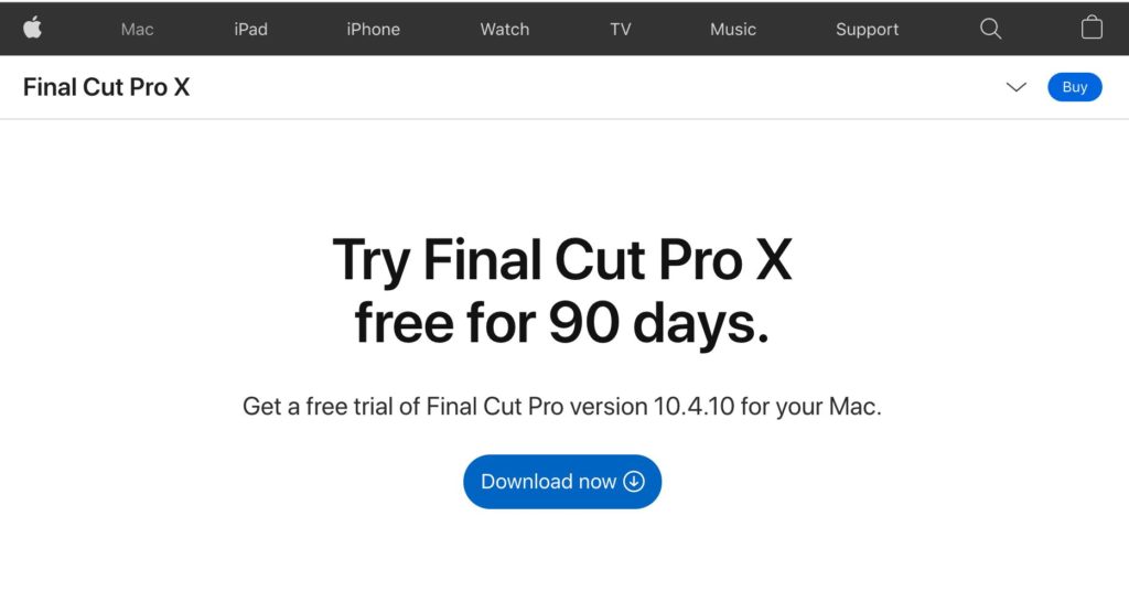 Final Cut Pro x 免費試用