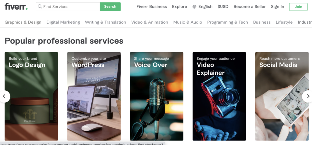 Fiverr Marketplace to Hire Freelancers