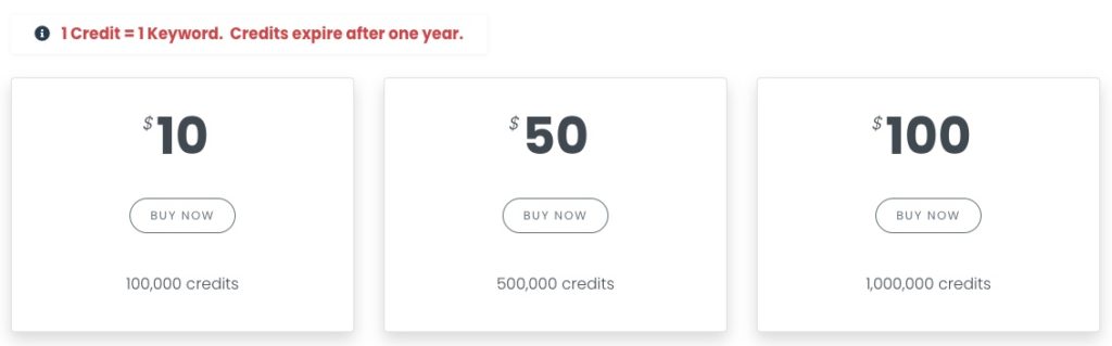 keywords everywhere pricing plans