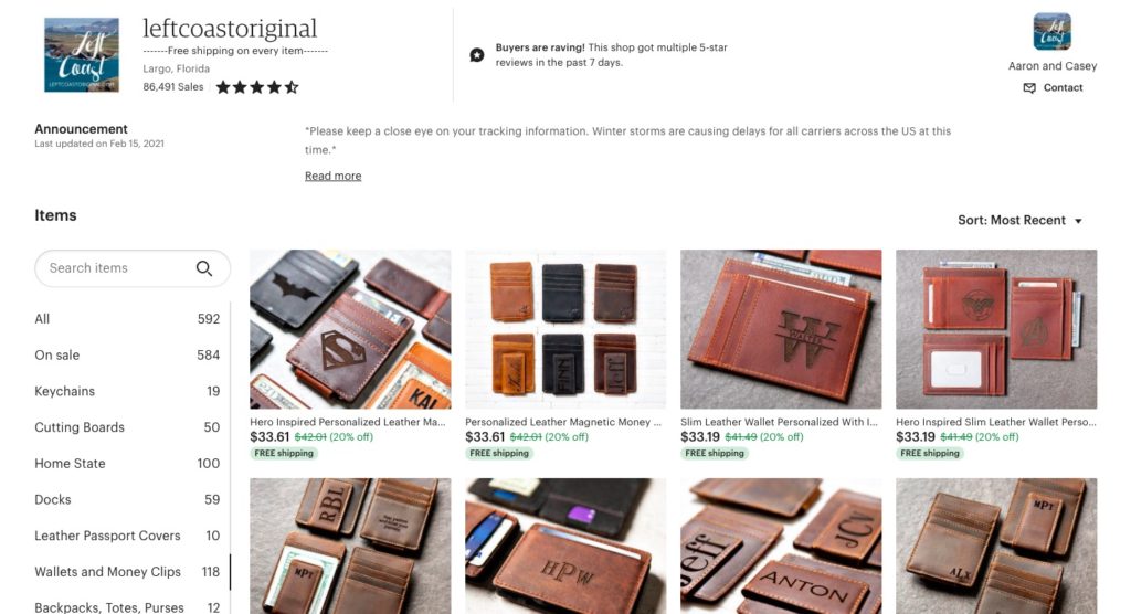 best things to sell on etsy wallets