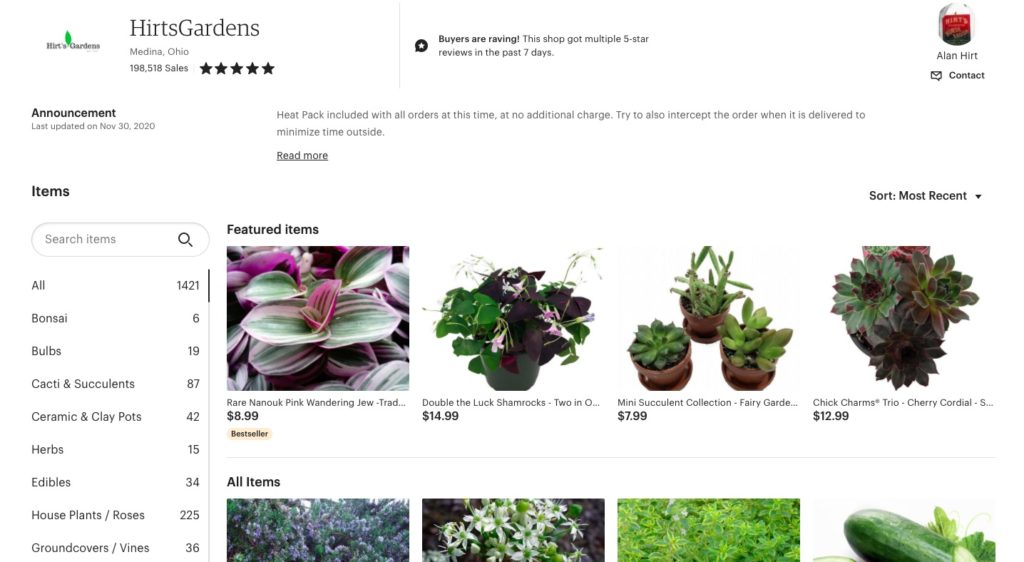 garden supplies on etsy