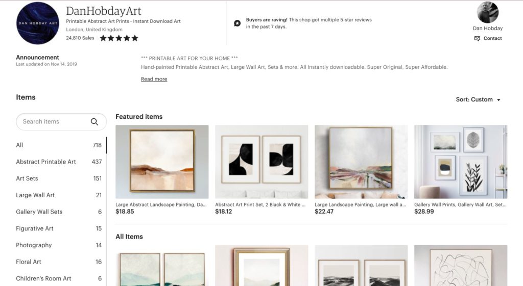 print art etsy shop