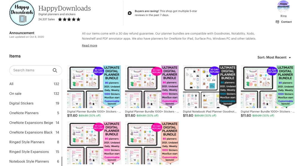 what to sell on etsy planner