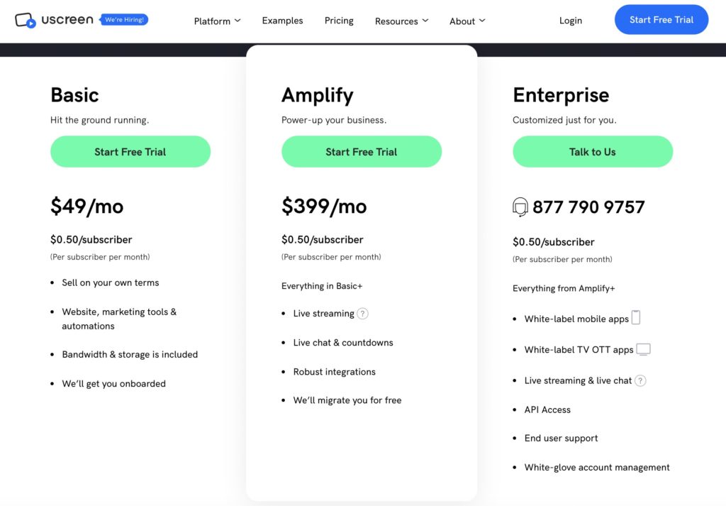 uscreen pricing