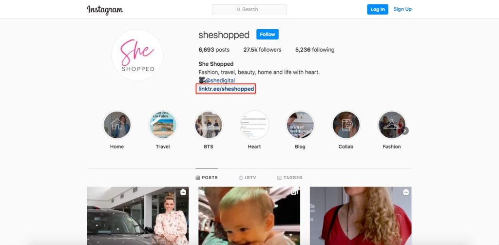 insert affiliate links on instagram