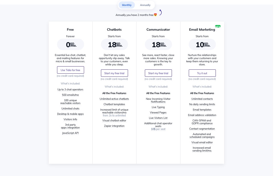 tidio pricing