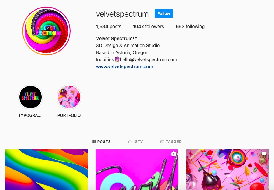 velvetspectrum Instagram頁面