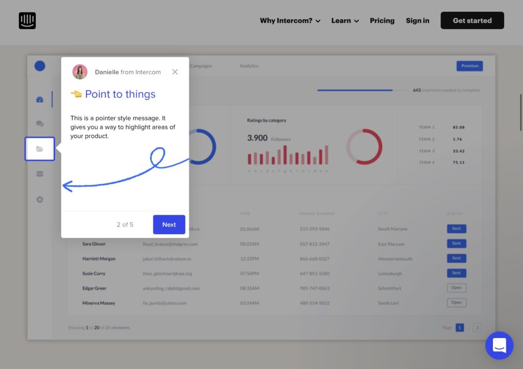 intercom product tour
