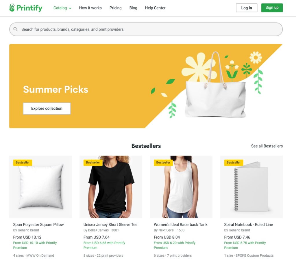 printify product prices