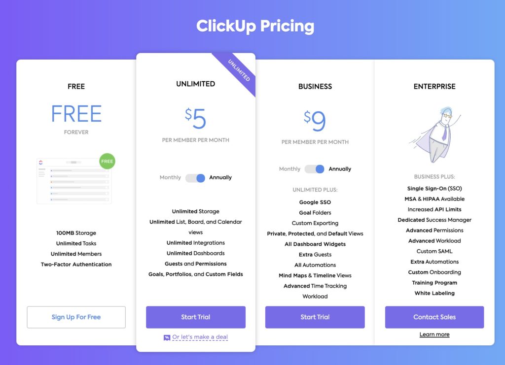 agile project management tool Clickup pricing