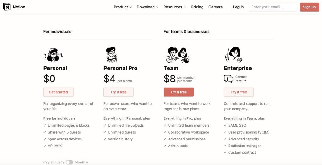 notion pricing