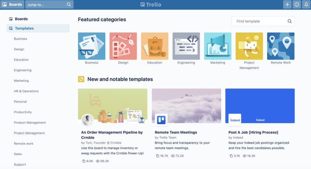 trello agile project management templates