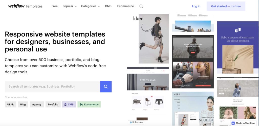 webflow templates