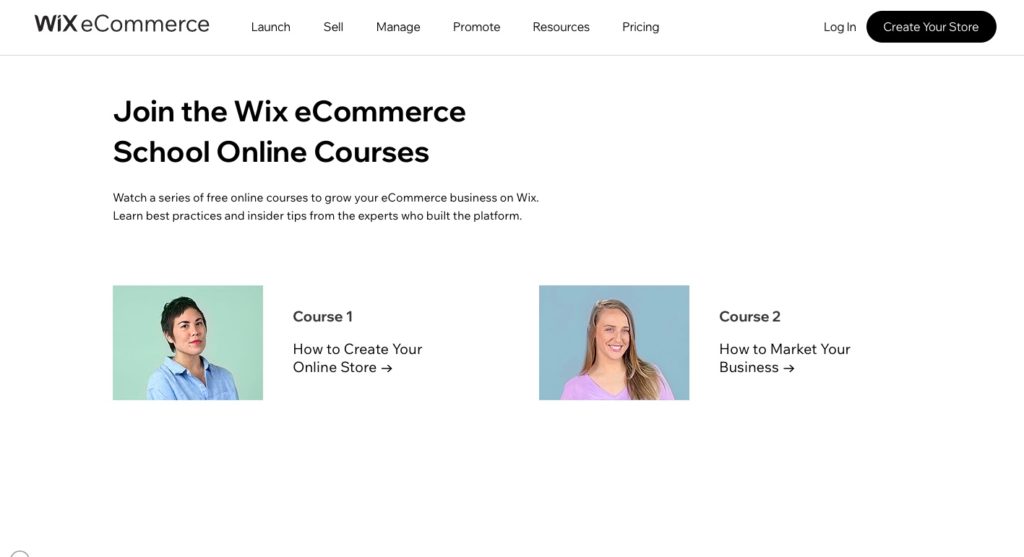 wix ecommerce school