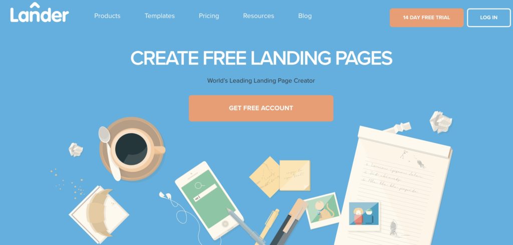 lander free landing page builder