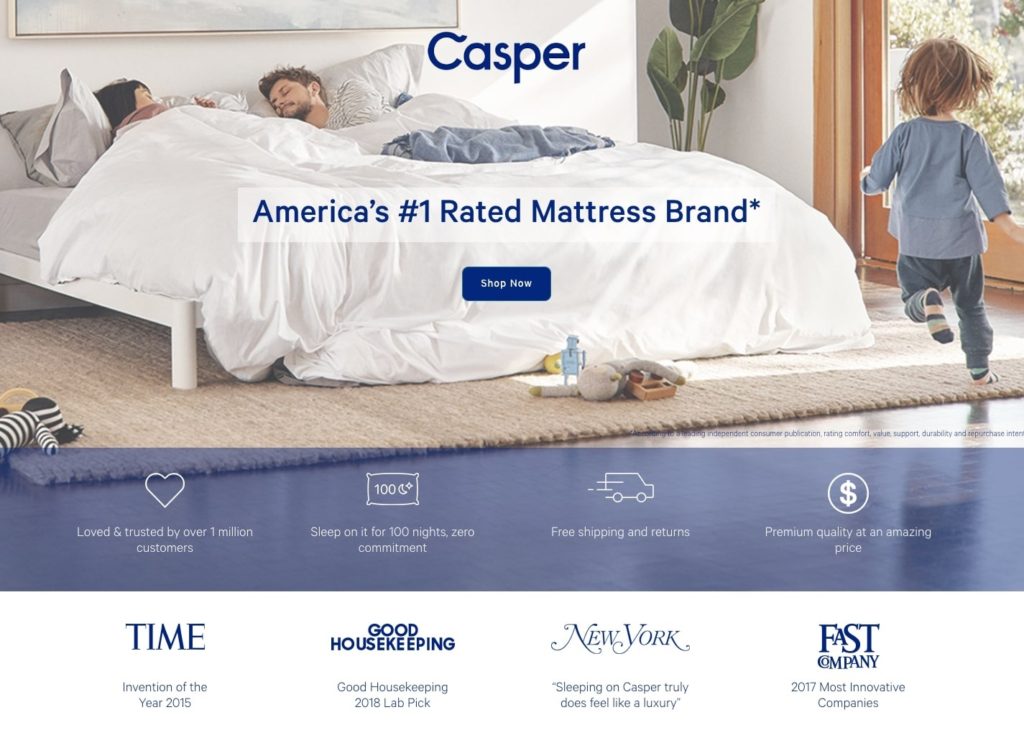 landing page example_casper