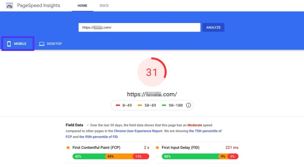 google pagespeed insights