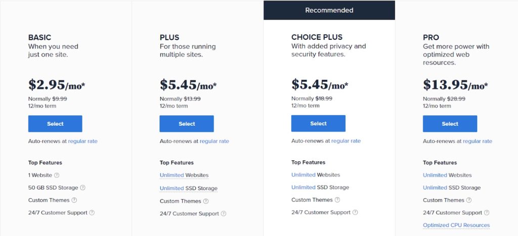 bluehost review shared hosting plan