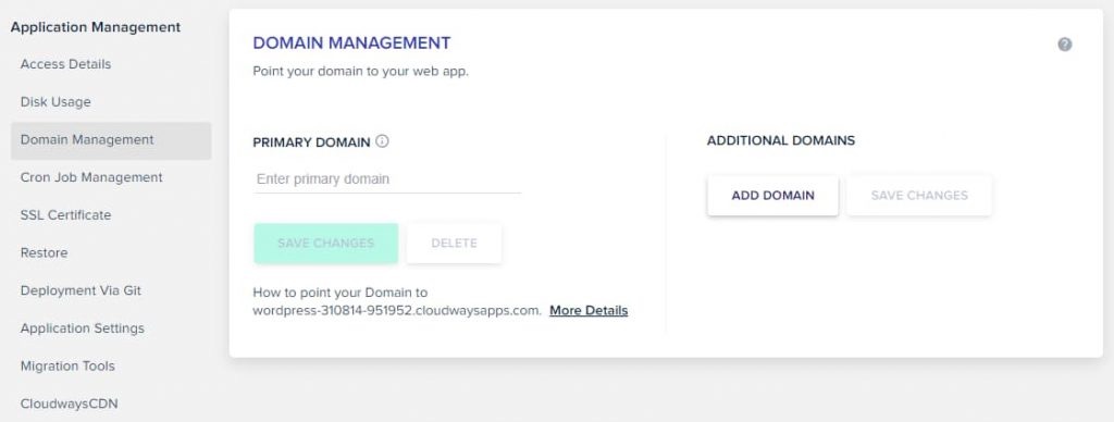 add domain name on cloudways