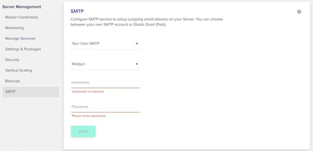 cloudways SMTP