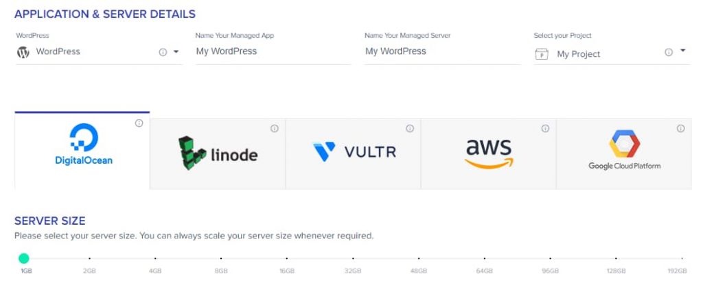 cloudways application and server details