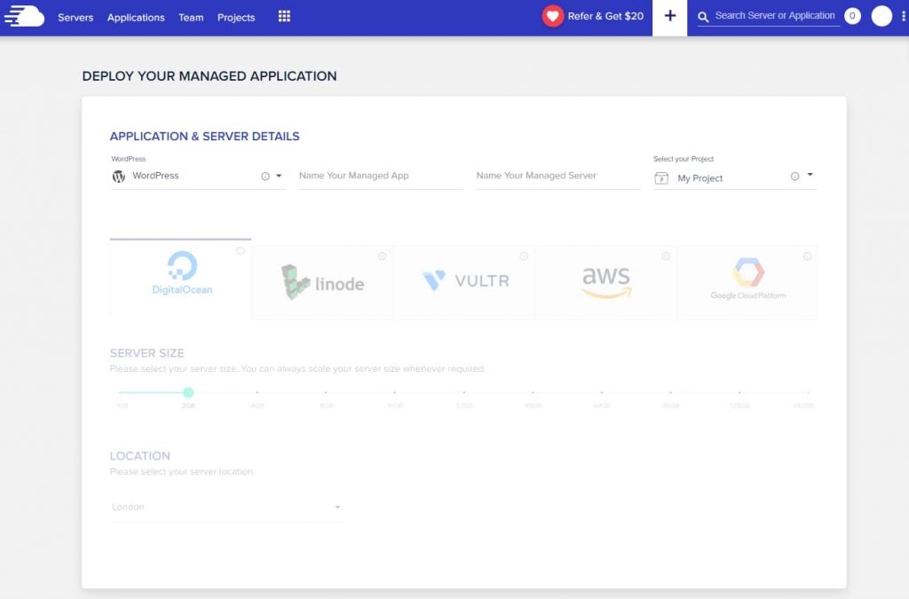 cloudways configure application