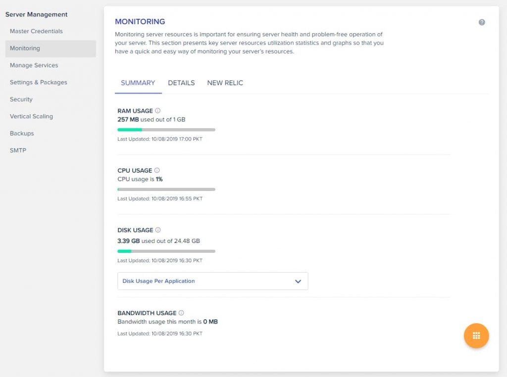 cloudways server monitoring