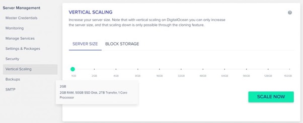 cloudways vertical scaling