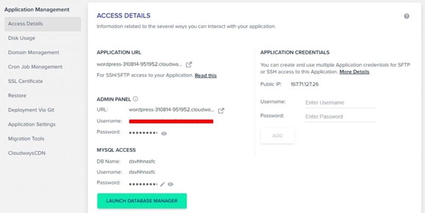 login wordpress on cloudways