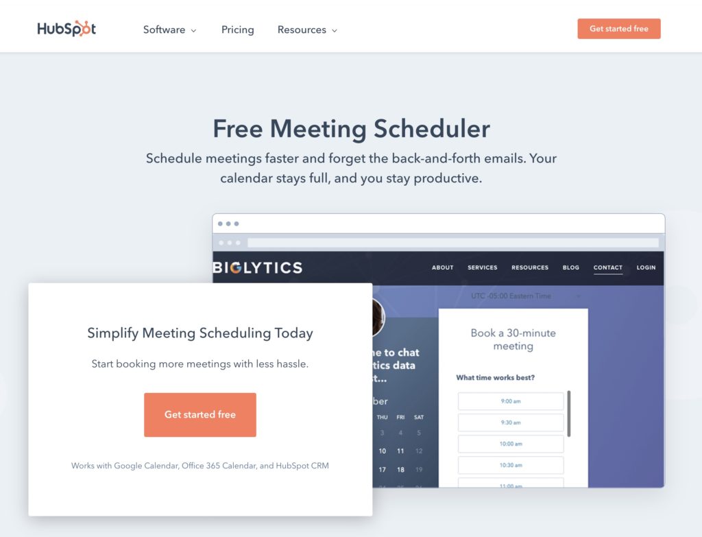 hubspot sales hub meeting scheduler as calendly alternative