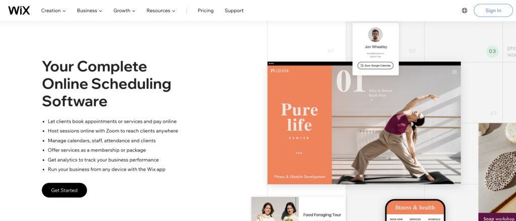 wix online scheduling software