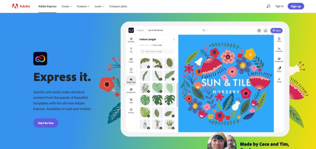 adobe express graphic design software for beginners