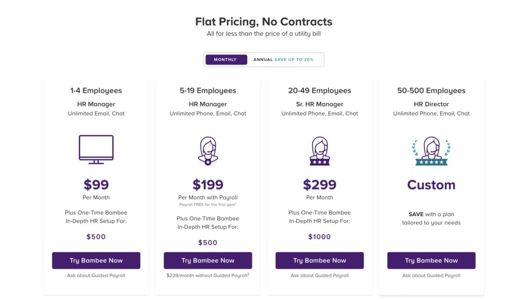 bambee HR pricing and plans