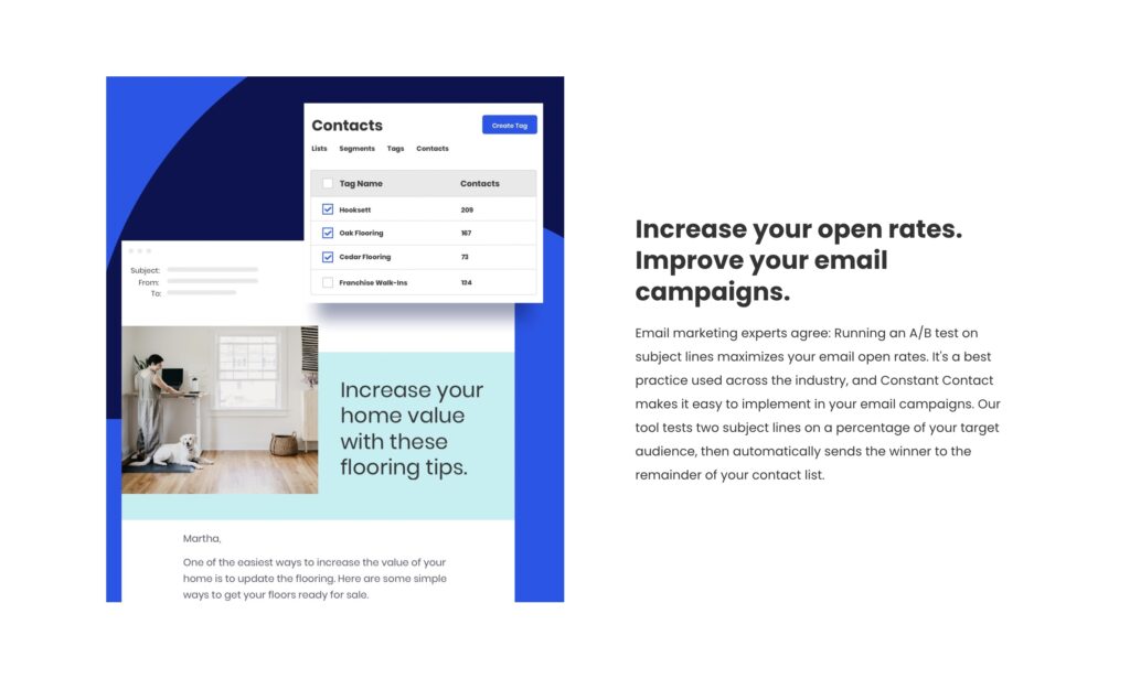 constant contact ab testing email campaigns review