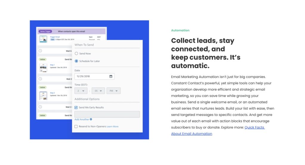 constant contact email marketing automation review