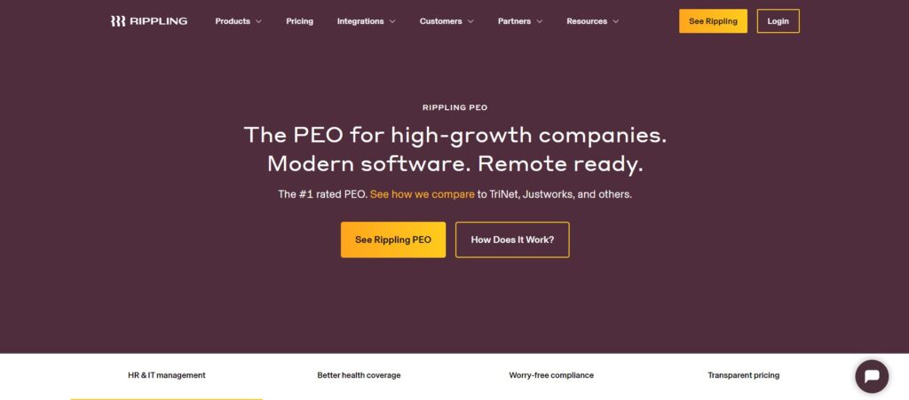 Rippling PEO service company