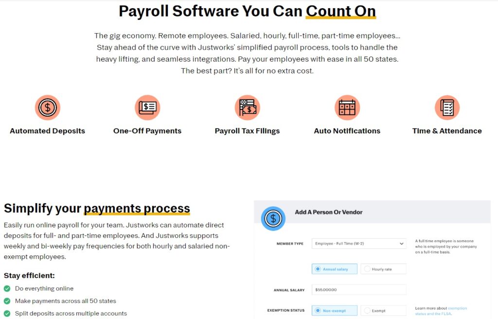 justworks vs gusto payroll features