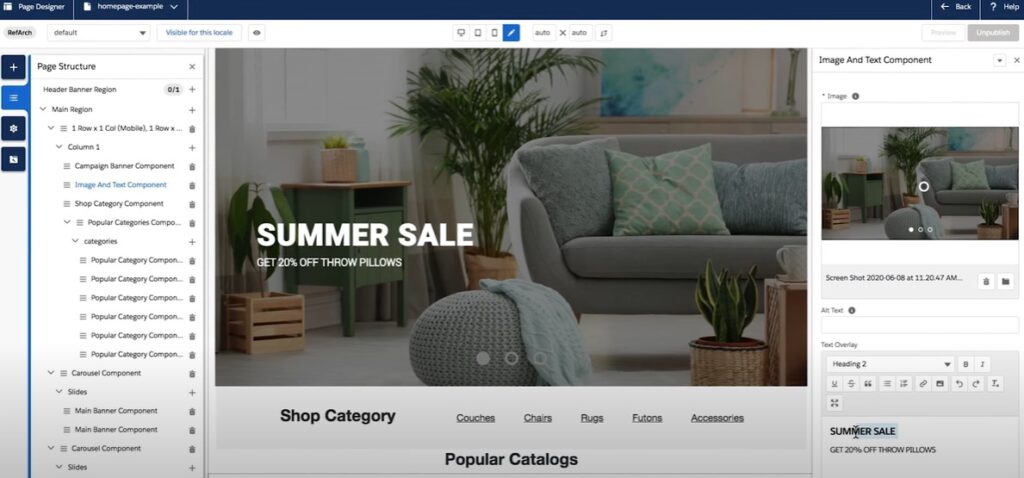 salesforce commerce cloud page designer feature