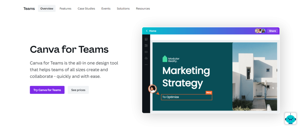 Canva For Teams 主頁介紹