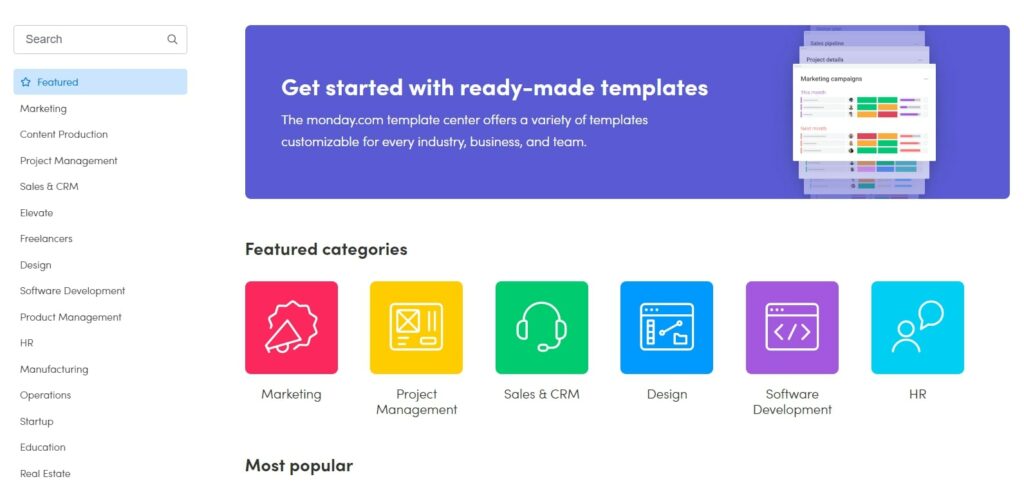 Monday.com Project Template Library