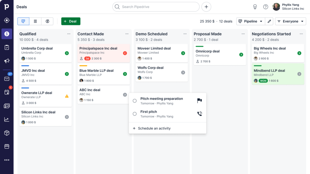 Pipedrive CRM Sales and Pipeline Management