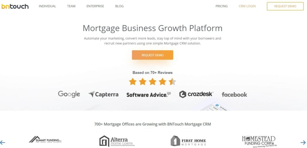 BNTouch CRM For Mortgage Companies