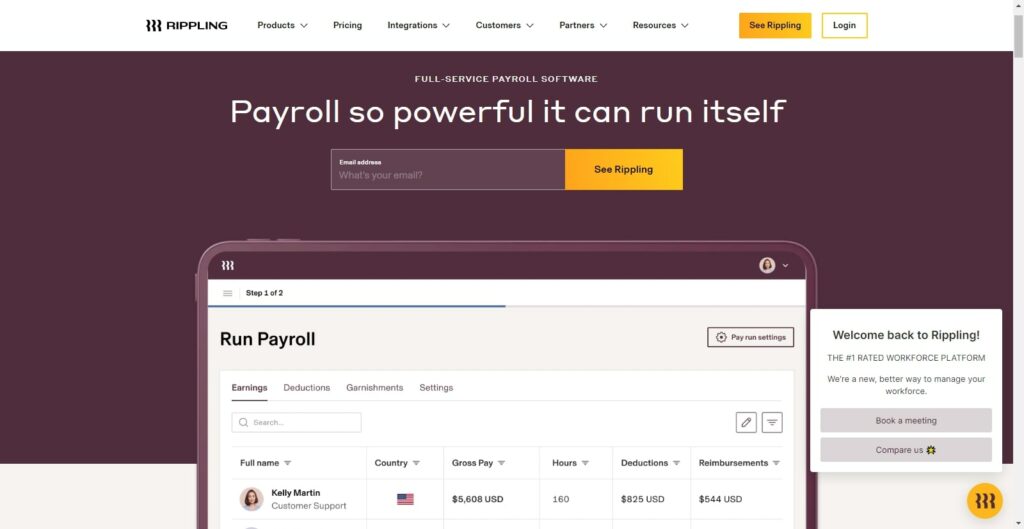 Rippling payroll 服務