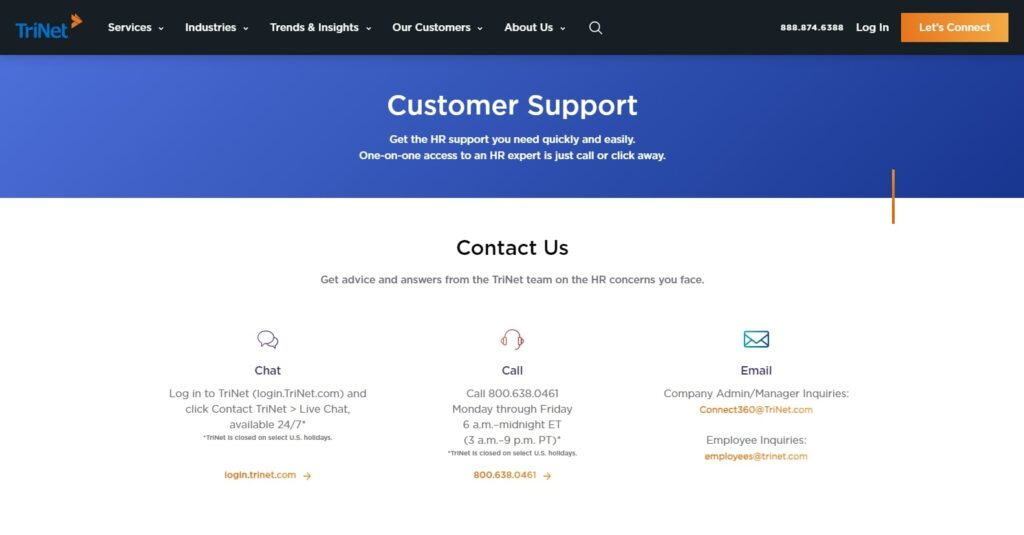 TriNet PEO Customer Support