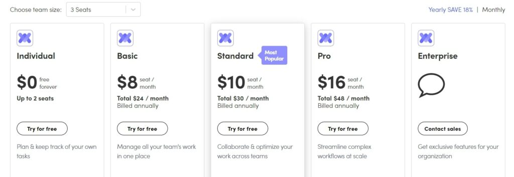 monday.com Project Management Software Pricing