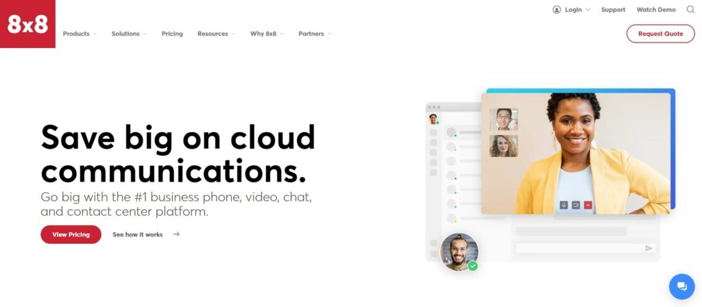 8x8 video conferencing software homepage