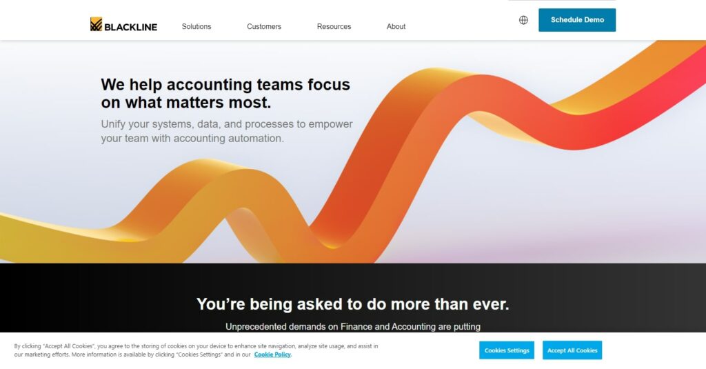 BlackLine accounting software homepage