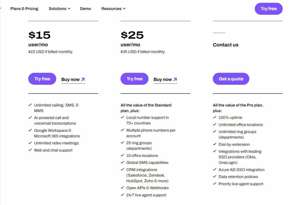 Dialpad video conferencing solution pricing