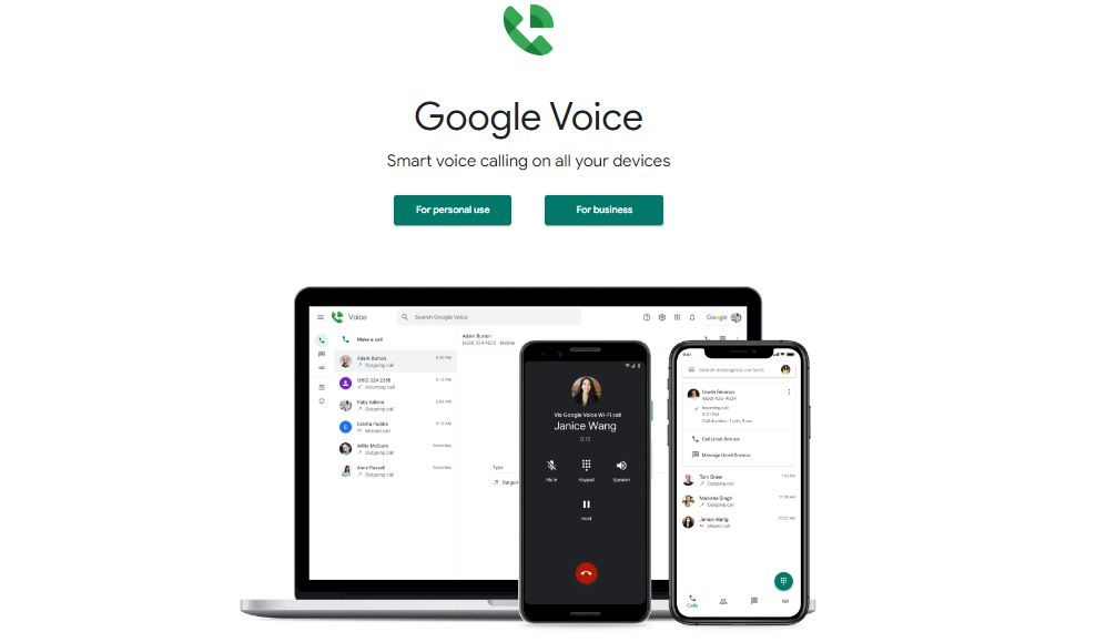 Google Voice VoIP solution homepage